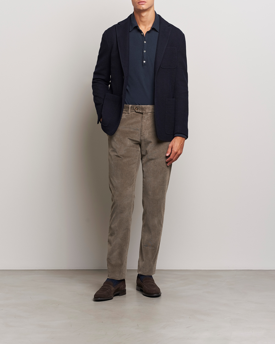 Herre | Bukser | Canali | Slim Fit Corduroy Trousers Taupe