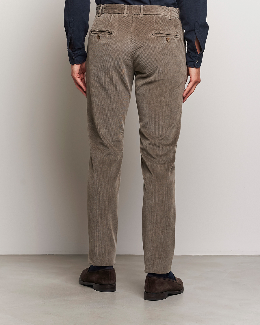Herre | Bukser | Canali | Slim Fit Corduroy Trousers Taupe