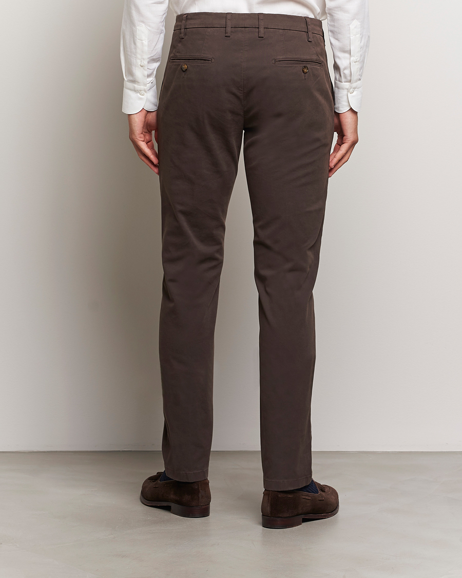 Herre | Bukser | Canali | Cotton Stretch Trousers Brown
