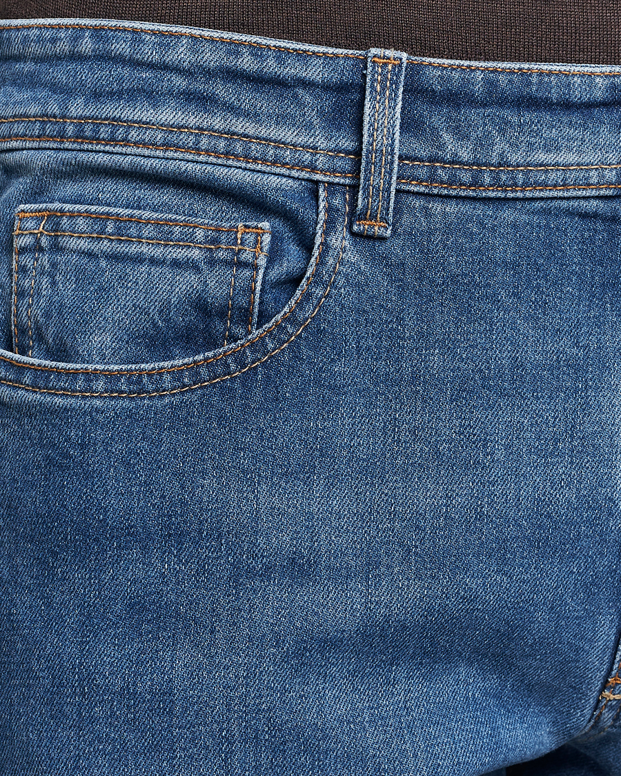 Herre | Jeans | Canali | Slim Fit Stretch Denim Dark Blue Wash