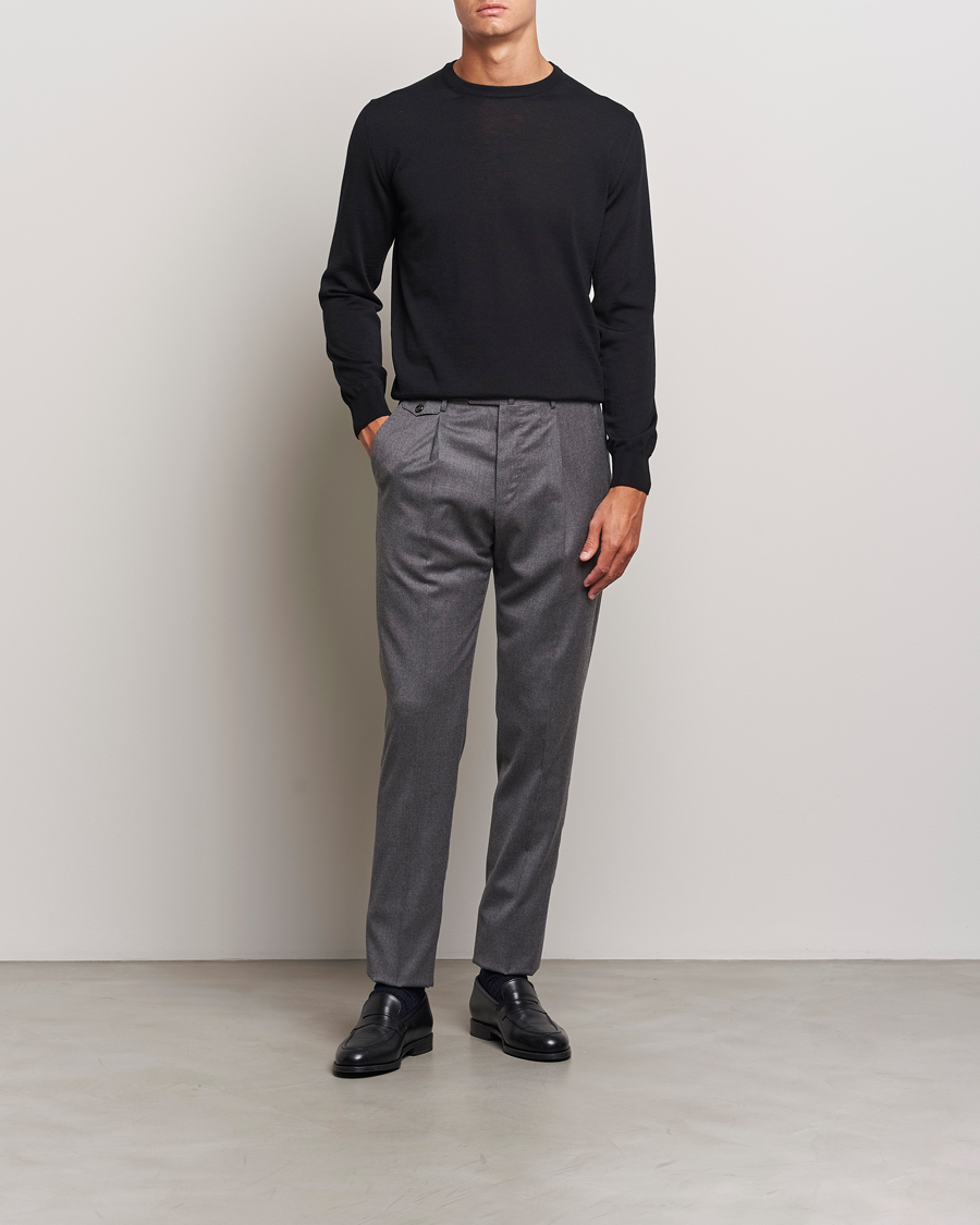 Herre | Gensere | Canali | Merino Wool Crew Neck Black