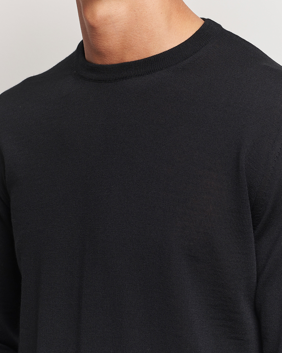 Herre | Gensere | Canali | Merino Wool Crew Neck Black