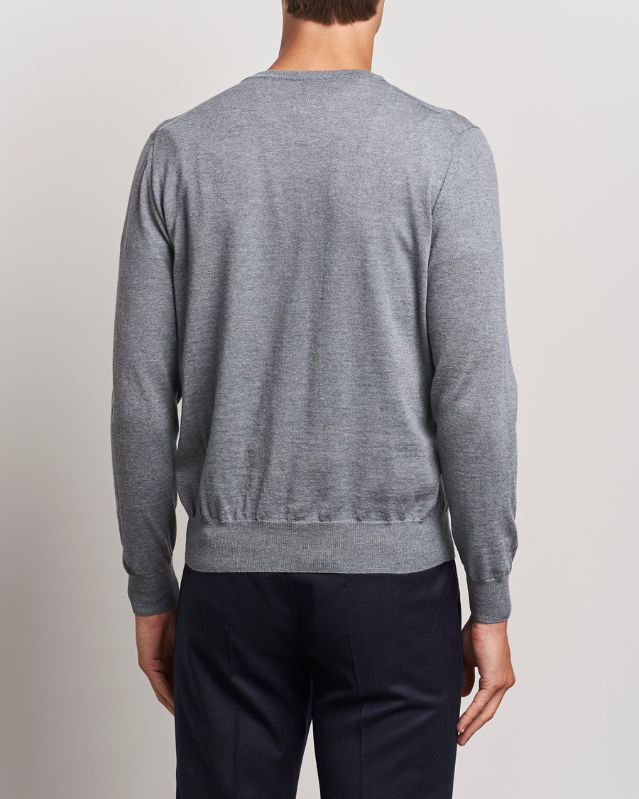 Herre | Gensere | Canali | Merino Wool V-Neck Light Grey