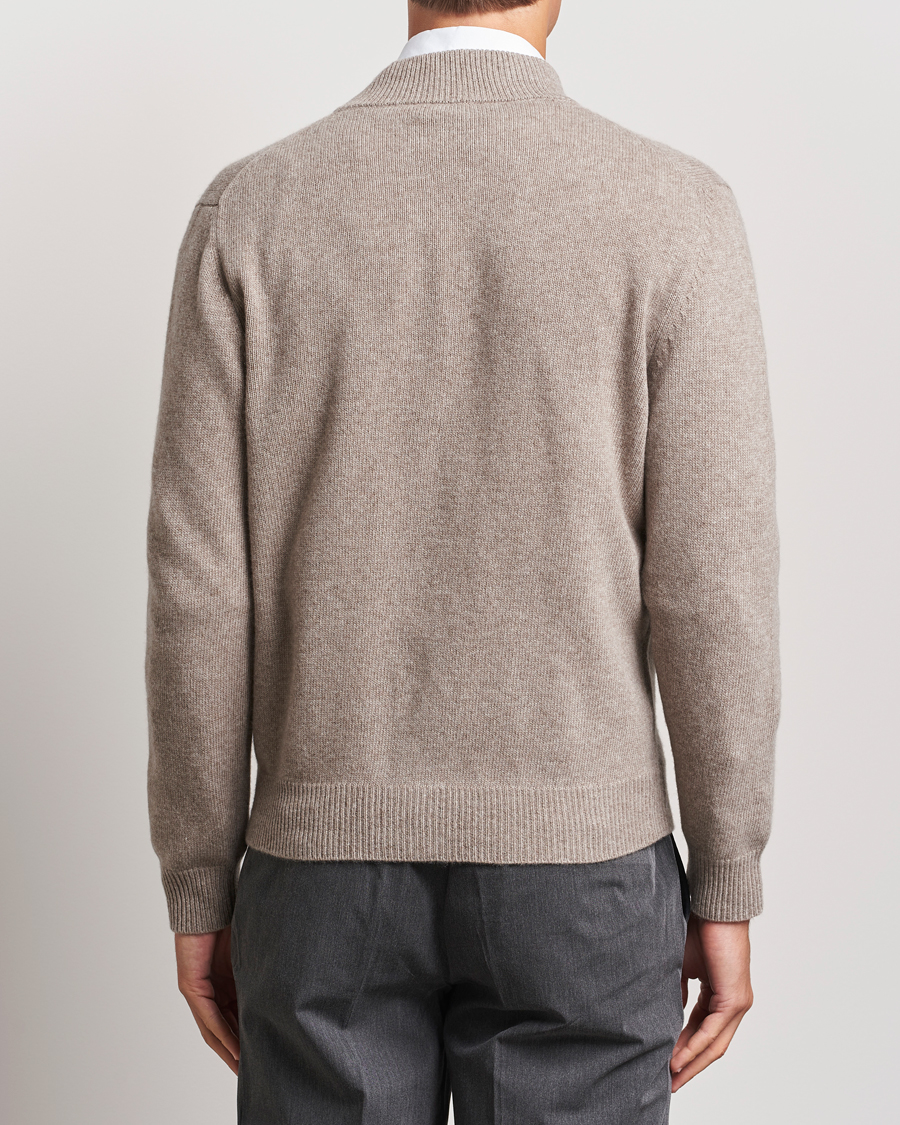Herre | Gensere | Canali | Wool/Cashmere Full Zip Sweater Beige