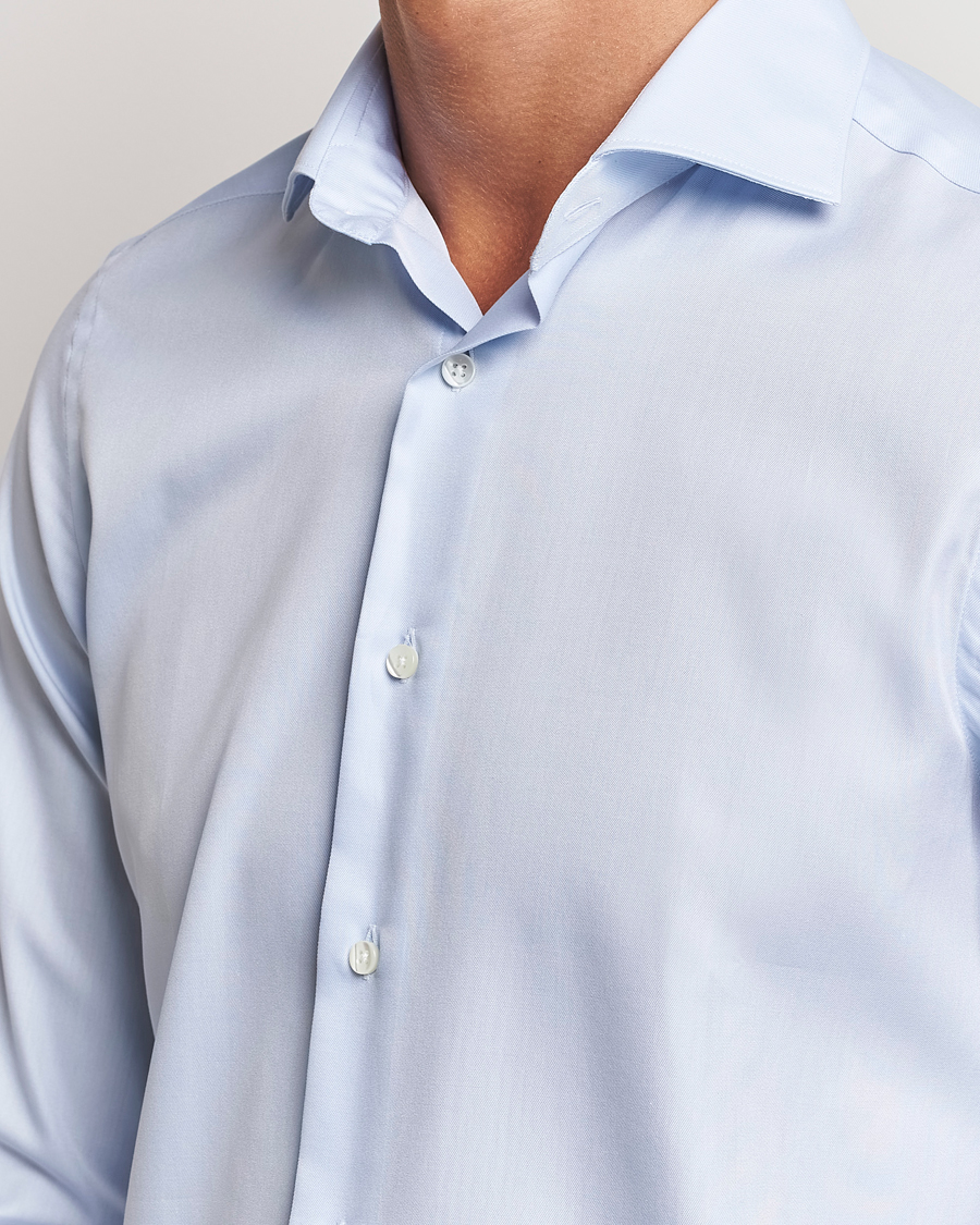 Herre | Skjorter | Canali | Slim Fit Cotton Shirt Light Blue