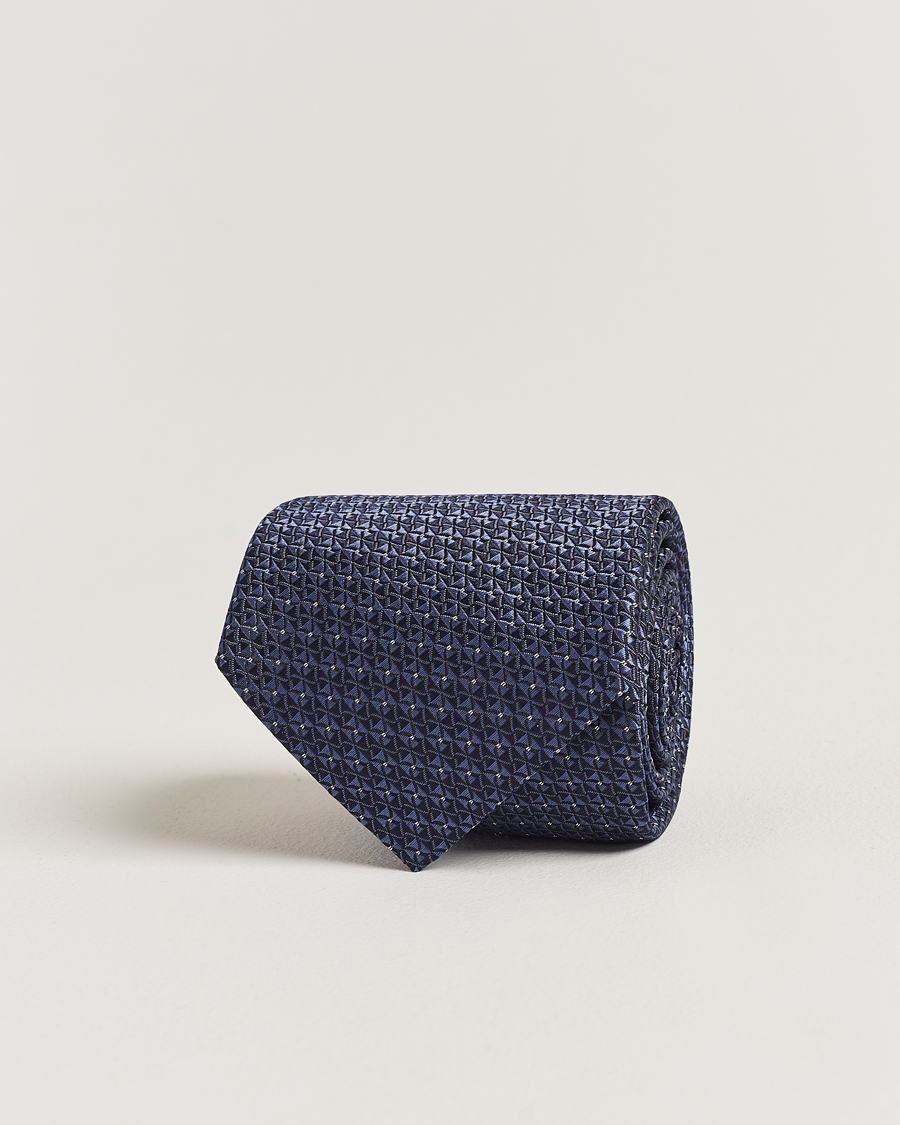 Herre | Canali Jacquard Silk Tie Navy | Canali | Jacquard Silk Tie Navy