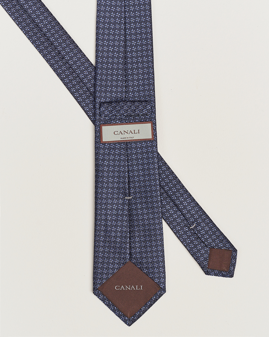 Herre | Canali Jacquard Silk Tie Navy | Canali | Jacquard Silk Tie Navy