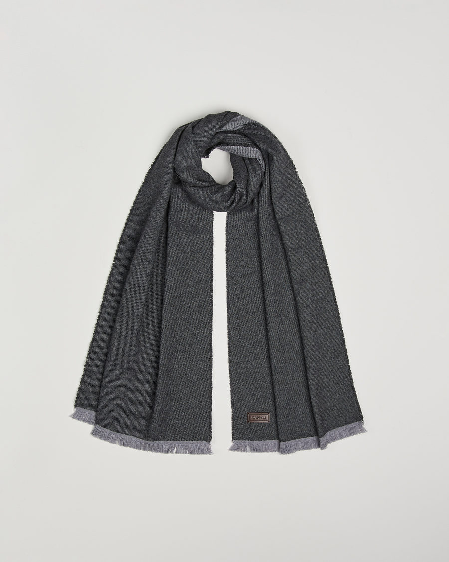 Herre | Canali Wool/Cashmere Scarf Grey Melange | Canali | Wool/Cashmere Scarf Grey Melange