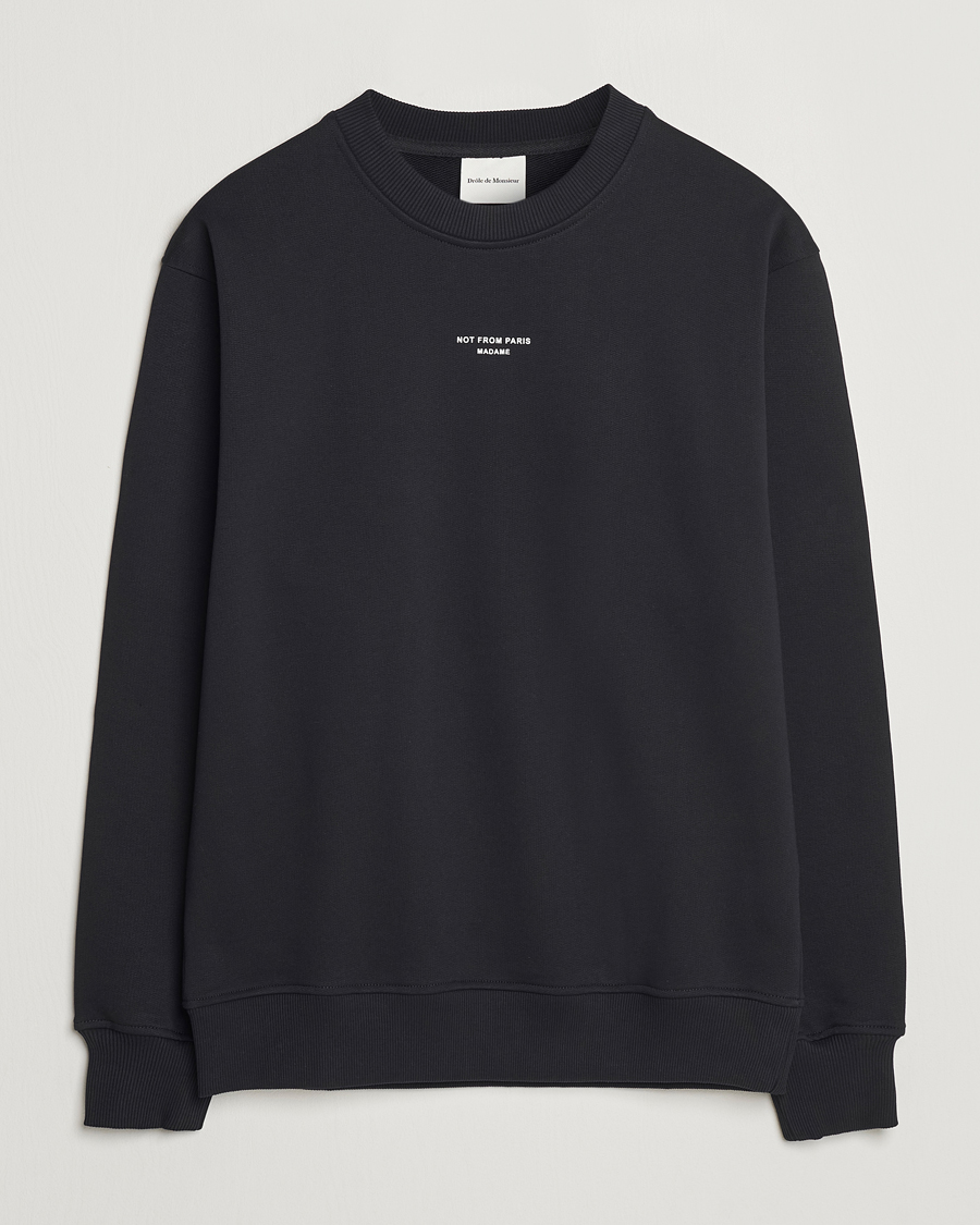 Herre | Gensere | Drôle de Monsieur | Classic Slogan Sweatshirt Black