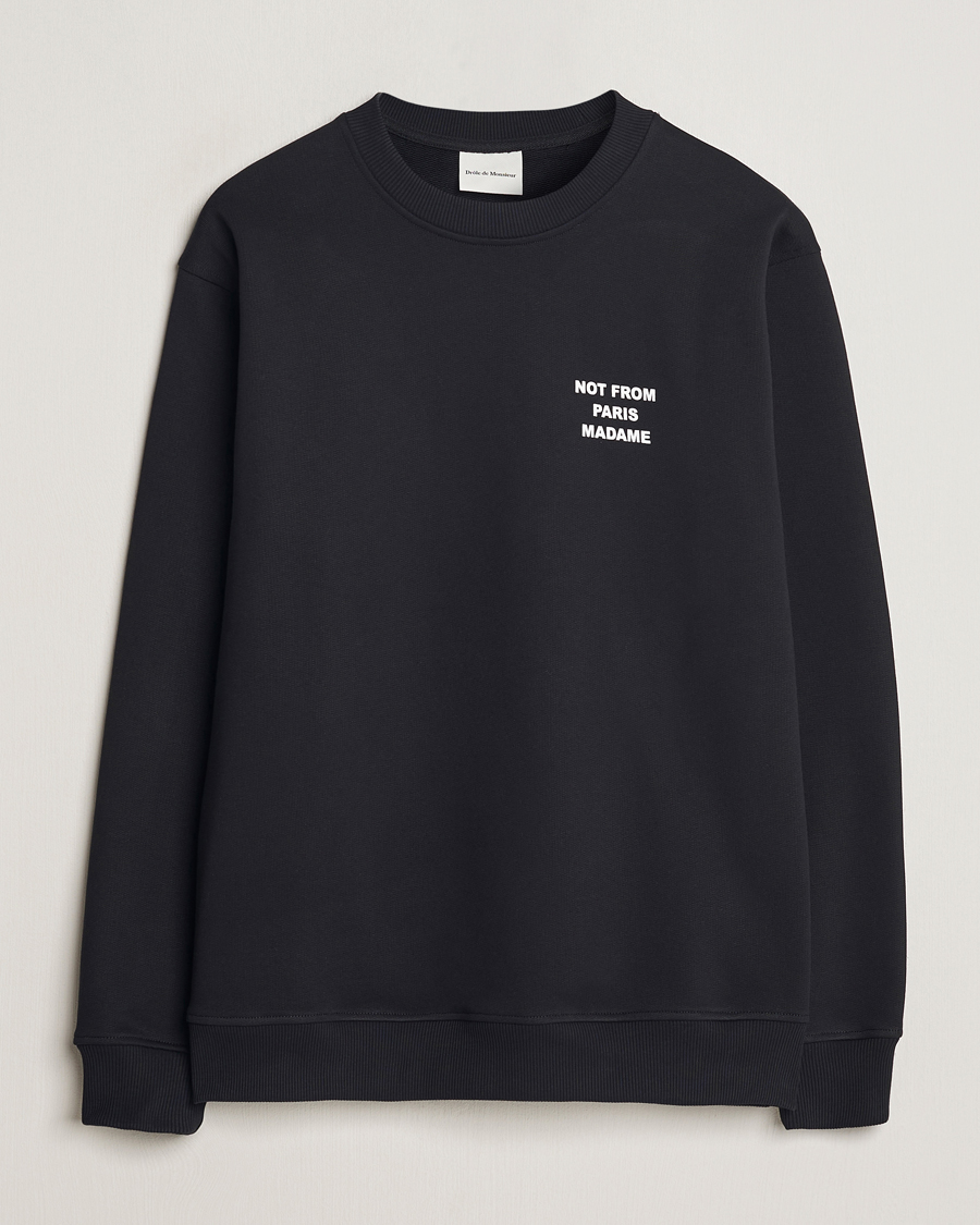 Herre | Drôle de Monsieur | Drôle de Monsieur Slogan Sweatshirt Black