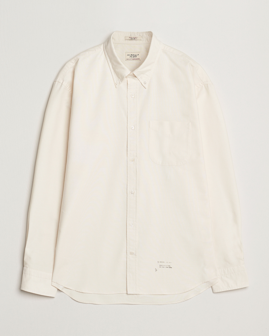 Herre | Skjorter | GANT 240 Mulberry Street | Regular Fit US Oxford Shirt Cream