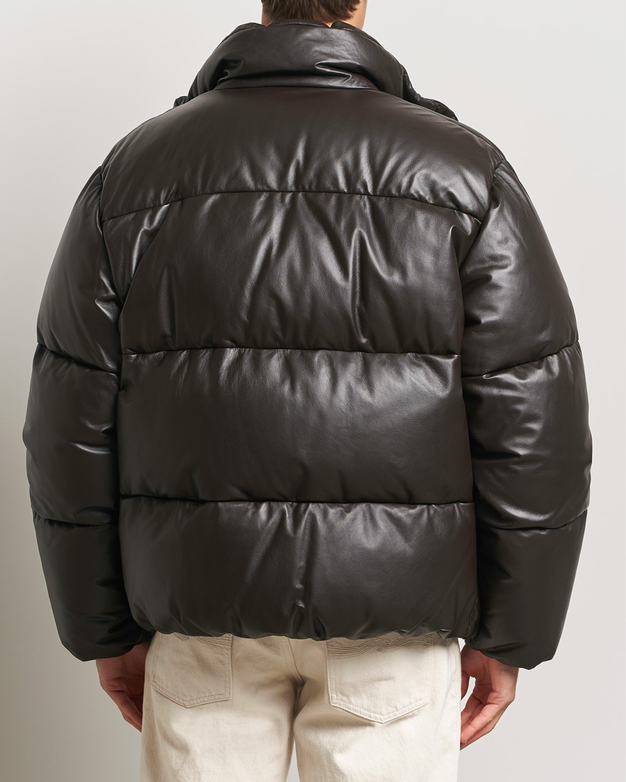 Herre | Jakker | GANT 240 Mulberry Street | Leather Down Puffer Jacket Deep Brown