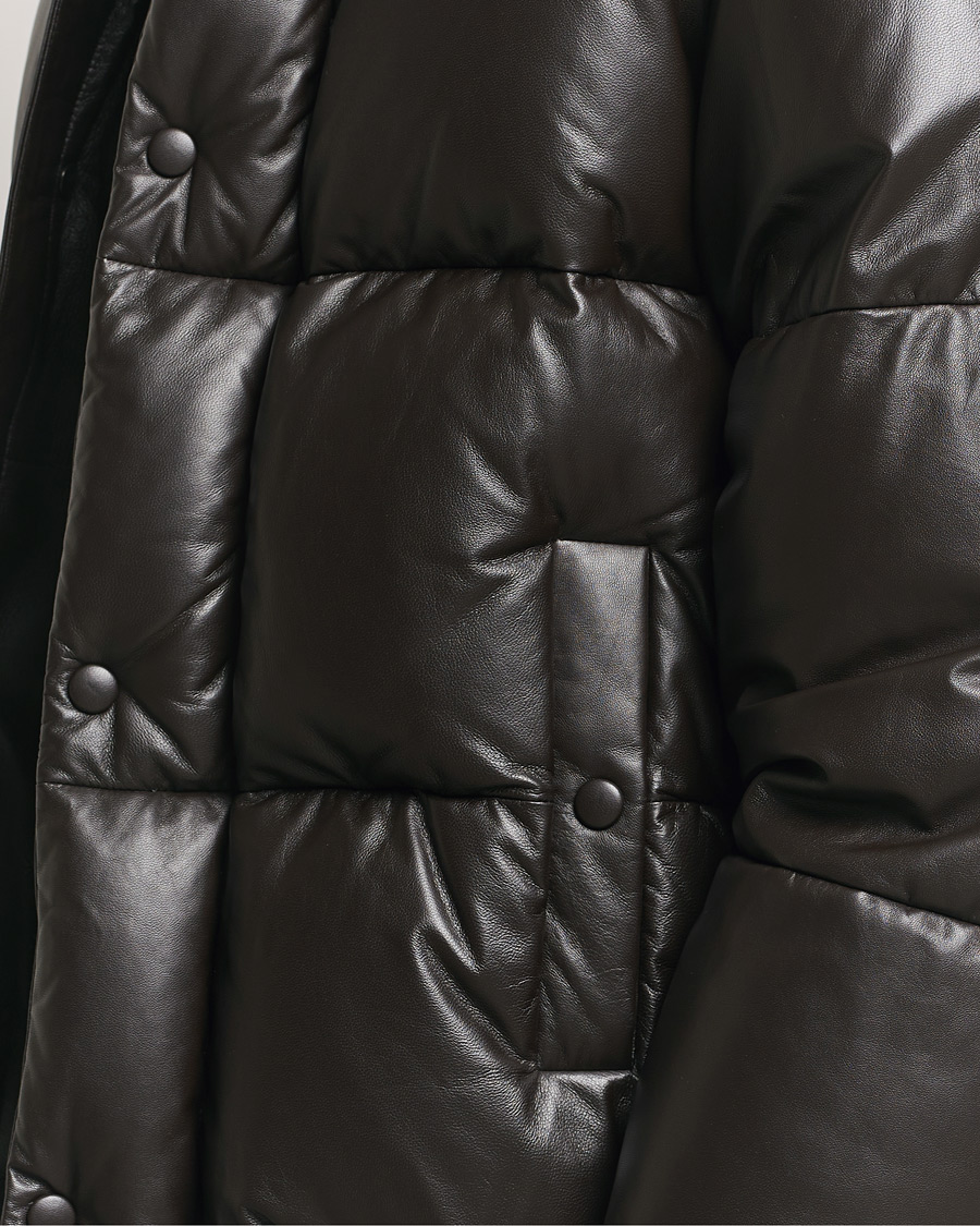 Herre | Jakker | GANT 240 Mulberry Street | Leather Down Puffer Jacket Deep Brown