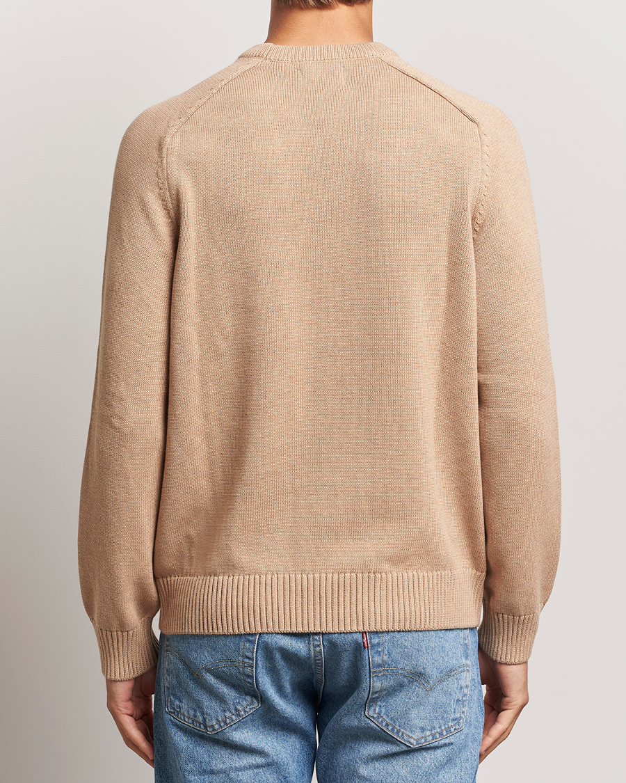 Herre | Gensere | GANT | Casual Cotton Saddle C-neck Khaki Melange
