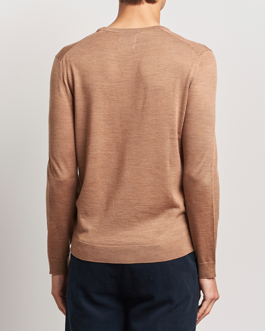 Herre | Gensere | GANT | Extrafine Merino Wool C-Neck Dk Sand Melange
