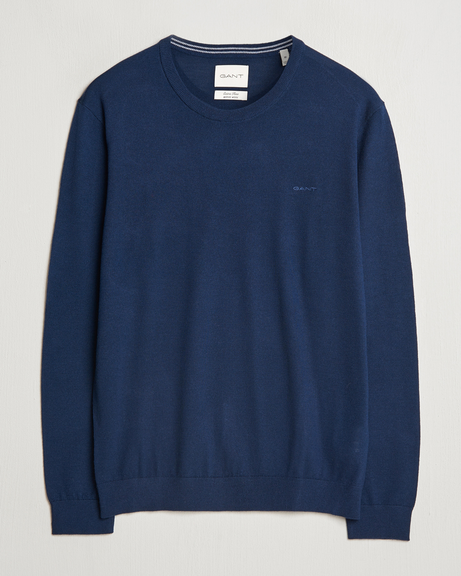 Herre | Gensere | GANT | Extrafine Merino Wool C-Neck Marine