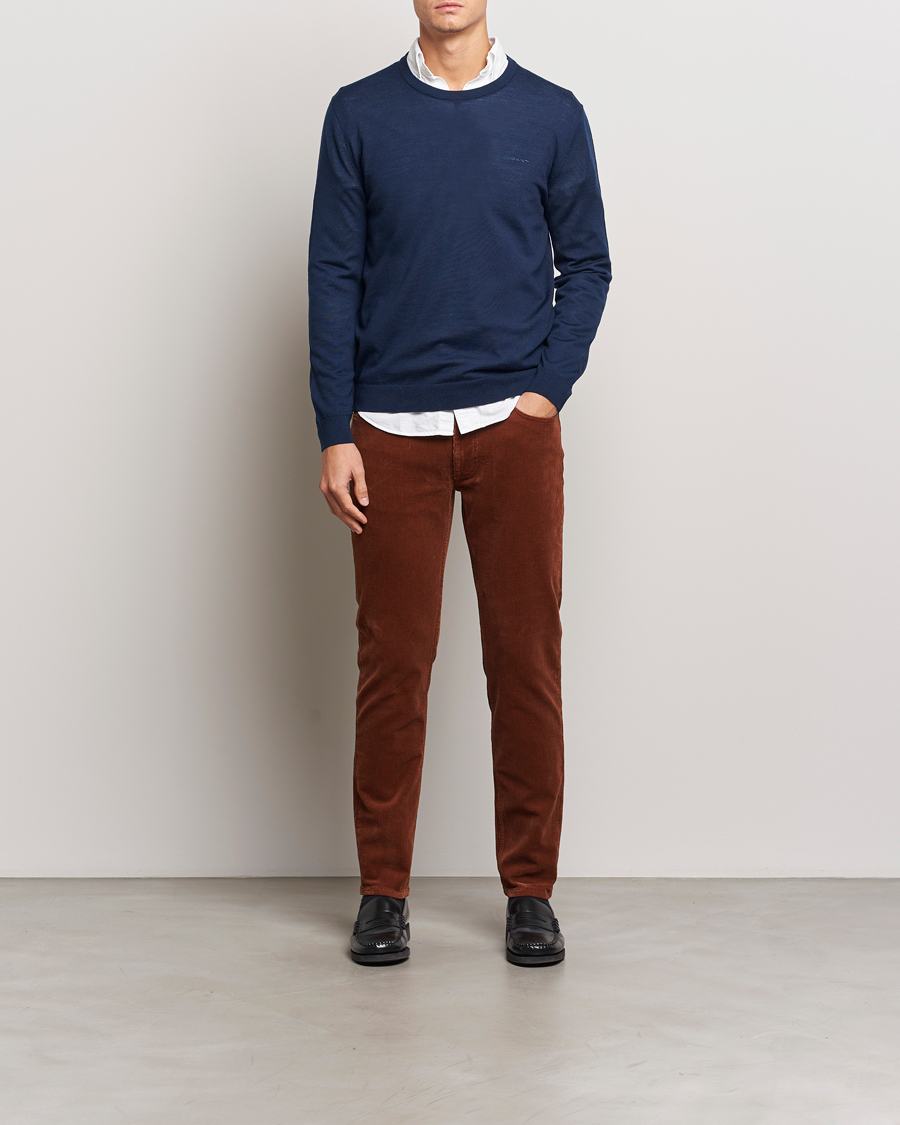 Herre | Gensere | GANT | Extrafine Merino Wool C-Neck Marine