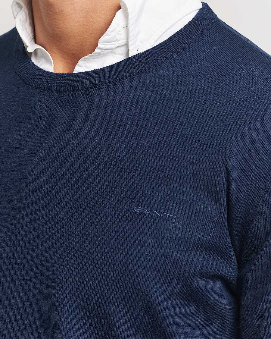 Herre | Gensere | GANT | Extrafine Merino Wool C-Neck Marine