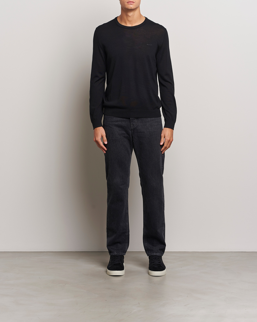 Herre | Gensere | GANT | Extrafine Merino Wool C-Neck Black