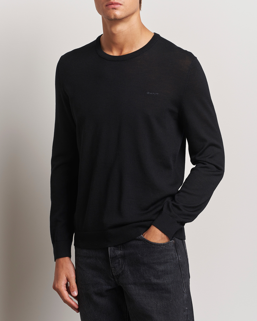 Herre | Gensere | GANT | Extrafine Merino Wool C-Neck Black