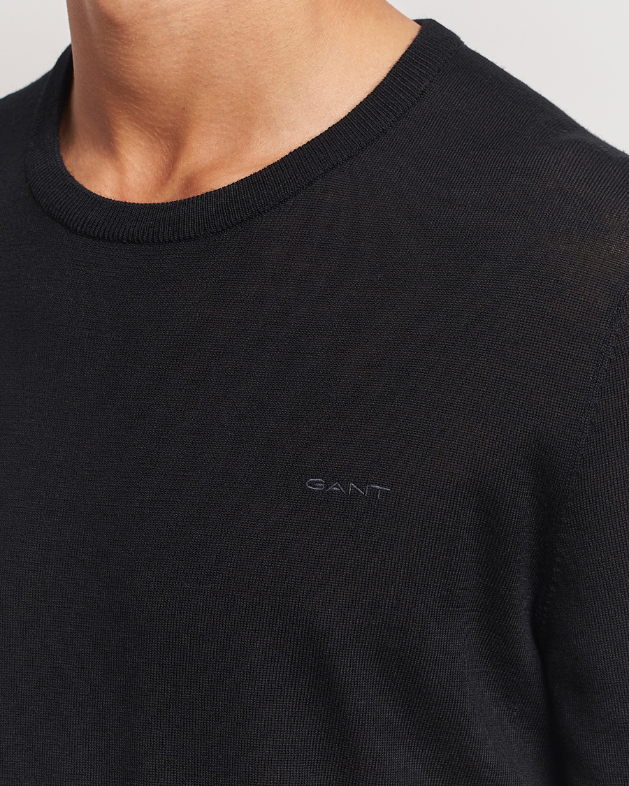 Herre | Gensere | GANT | Extrafine Merino Wool C-Neck Black