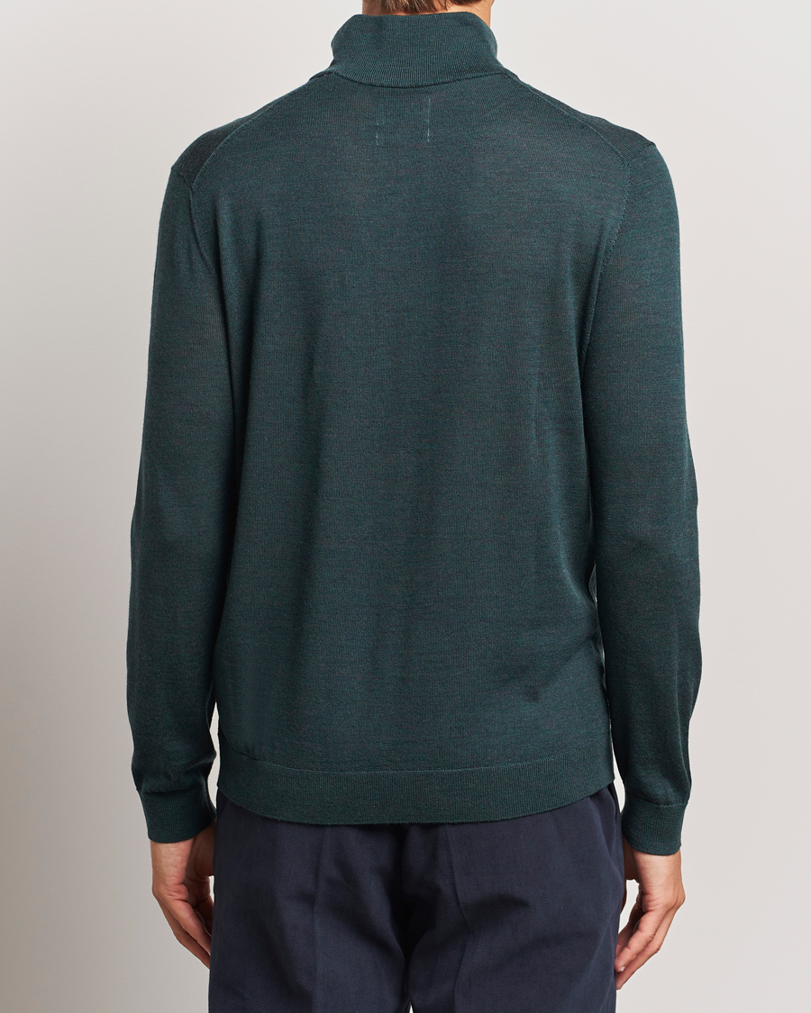 Herre | Gensere | GANT | Extrafine Merino Wool Half Zip Tartan Green