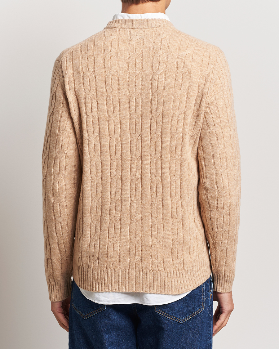 Herre | Gensere | GANT | Lambswool Cable C-Neck Khaki Melange