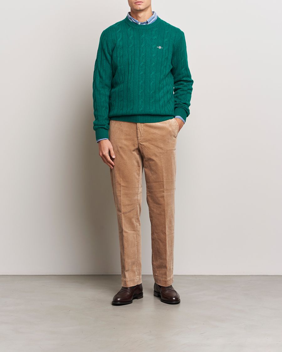 Herre | Gensere | GANT | Lambswool Cable C-Neck Deep Forest Green