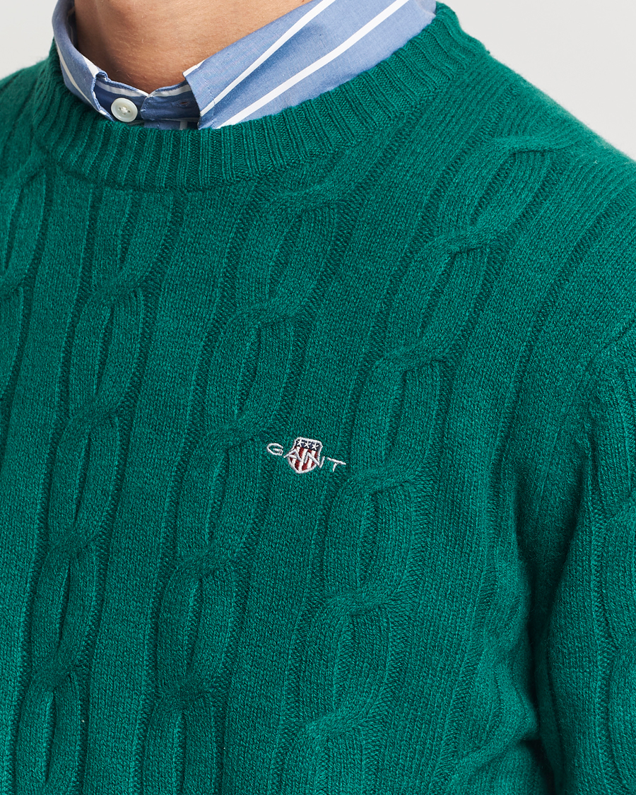 Herre | Gensere | GANT | Lambswool Cable C-Neck Deep Forest Green