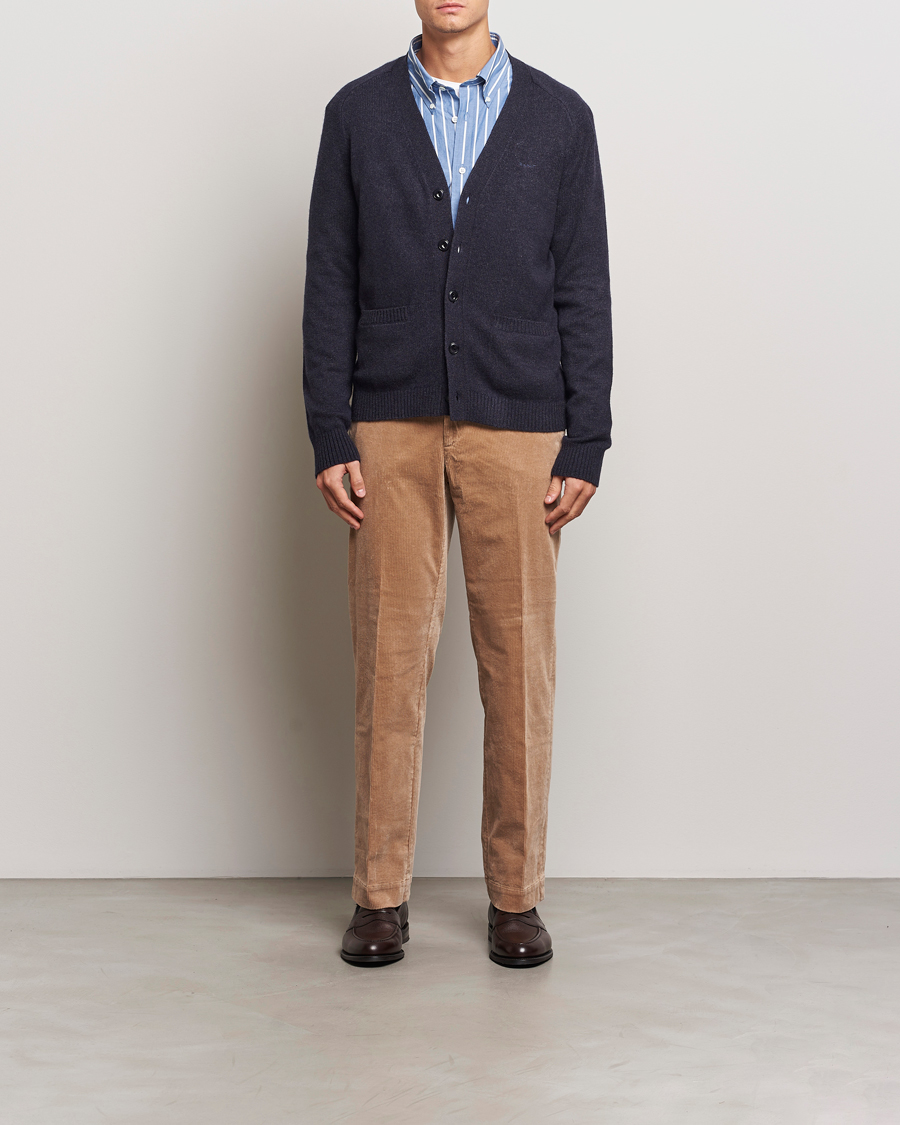 Herre | Gensere | GANT | Wool Blend Cardigan Dark Navy Melange