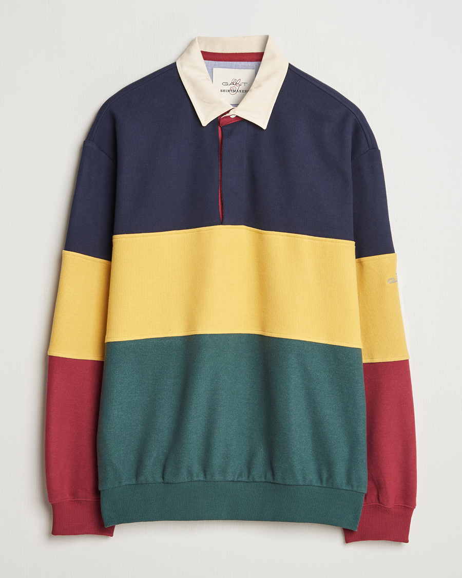 Herre | Gensere | GANT | Sweat Color Block Heavy Rugger Evening Blue