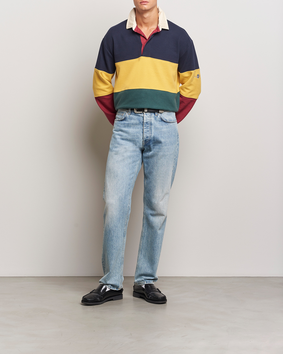 Herre | Gensere | GANT | Sweat Color Block Heavy Rugger Evening Blue