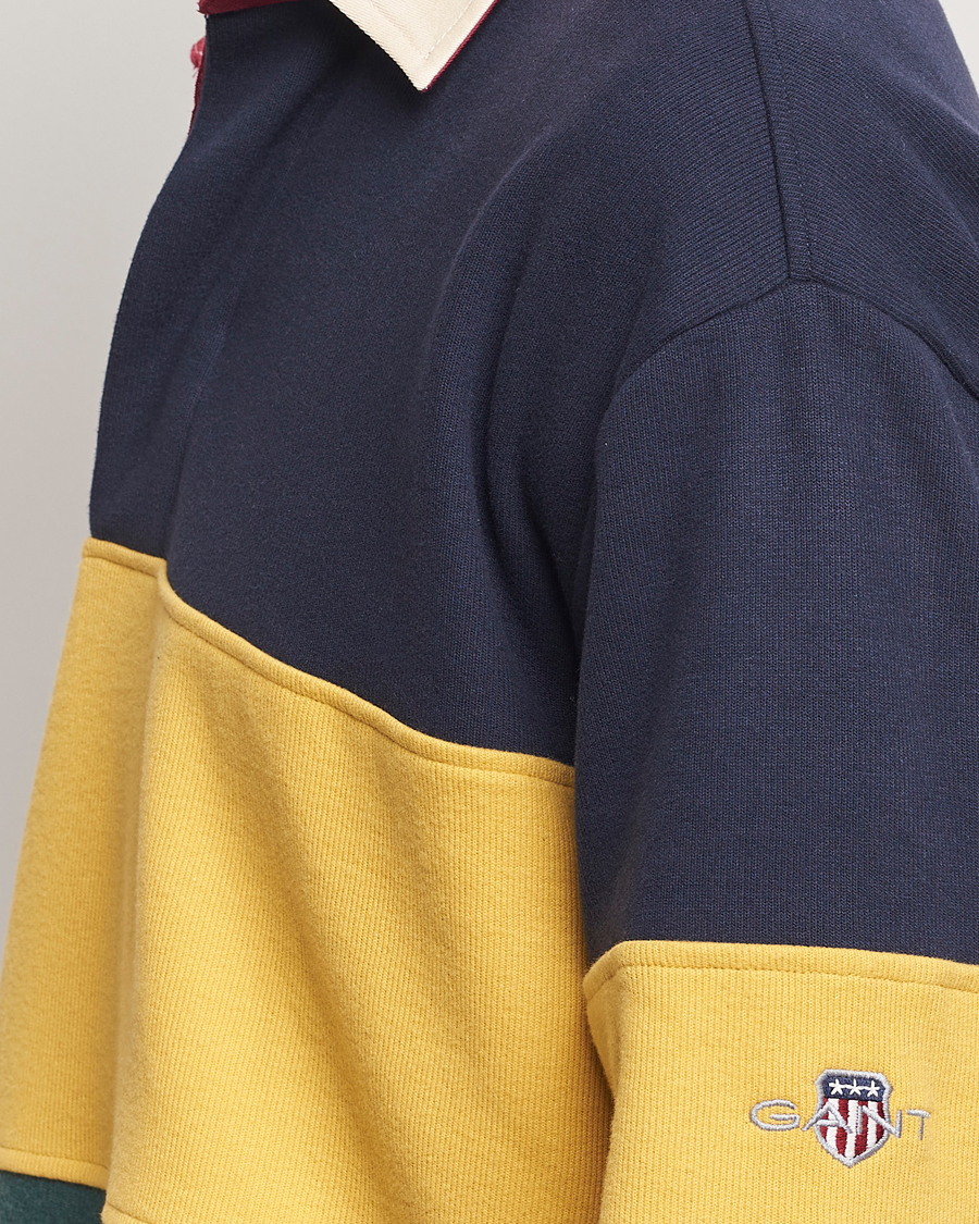 Herre | Gensere | GANT | Sweat Color Block Heavy Rugger Evening Blue