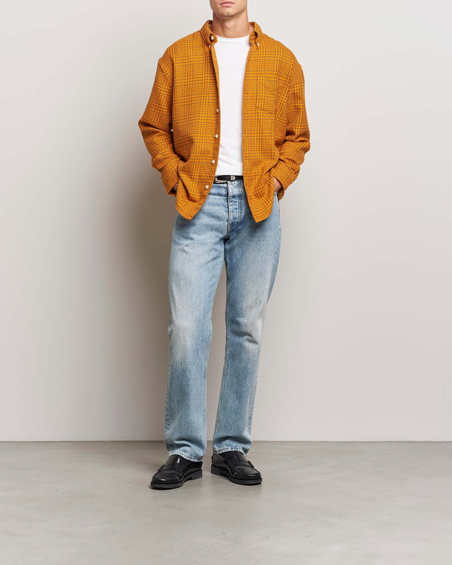 Herre | Skjorter | GANT | Rel Houndstooth Shirt Sweet Orange