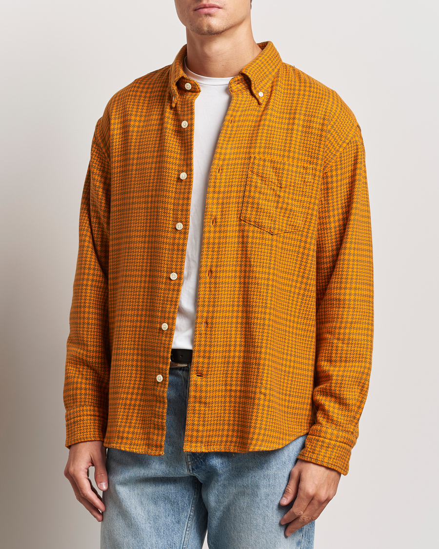 Herre | Skjorter | GANT | Rel Houndstooth Shirt Sweet Orange