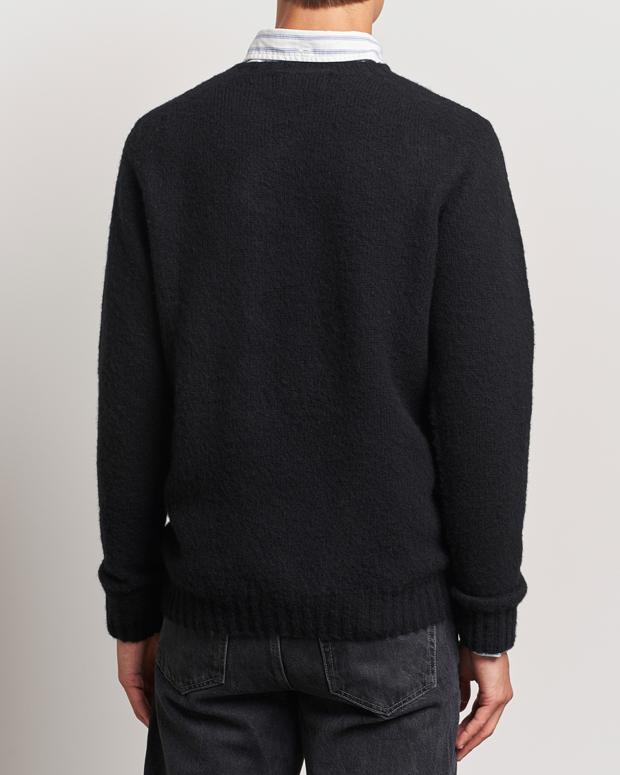 Herre | Gensere | Harley Of Scotland | Brushed Supersoft Lambswool Crewneck Black