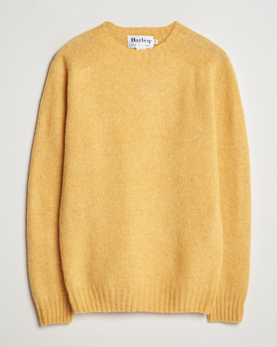 Herre | Gensere | Harley Of Scotland | Brushed Supersoft Lambswool Crewneck Marzipan