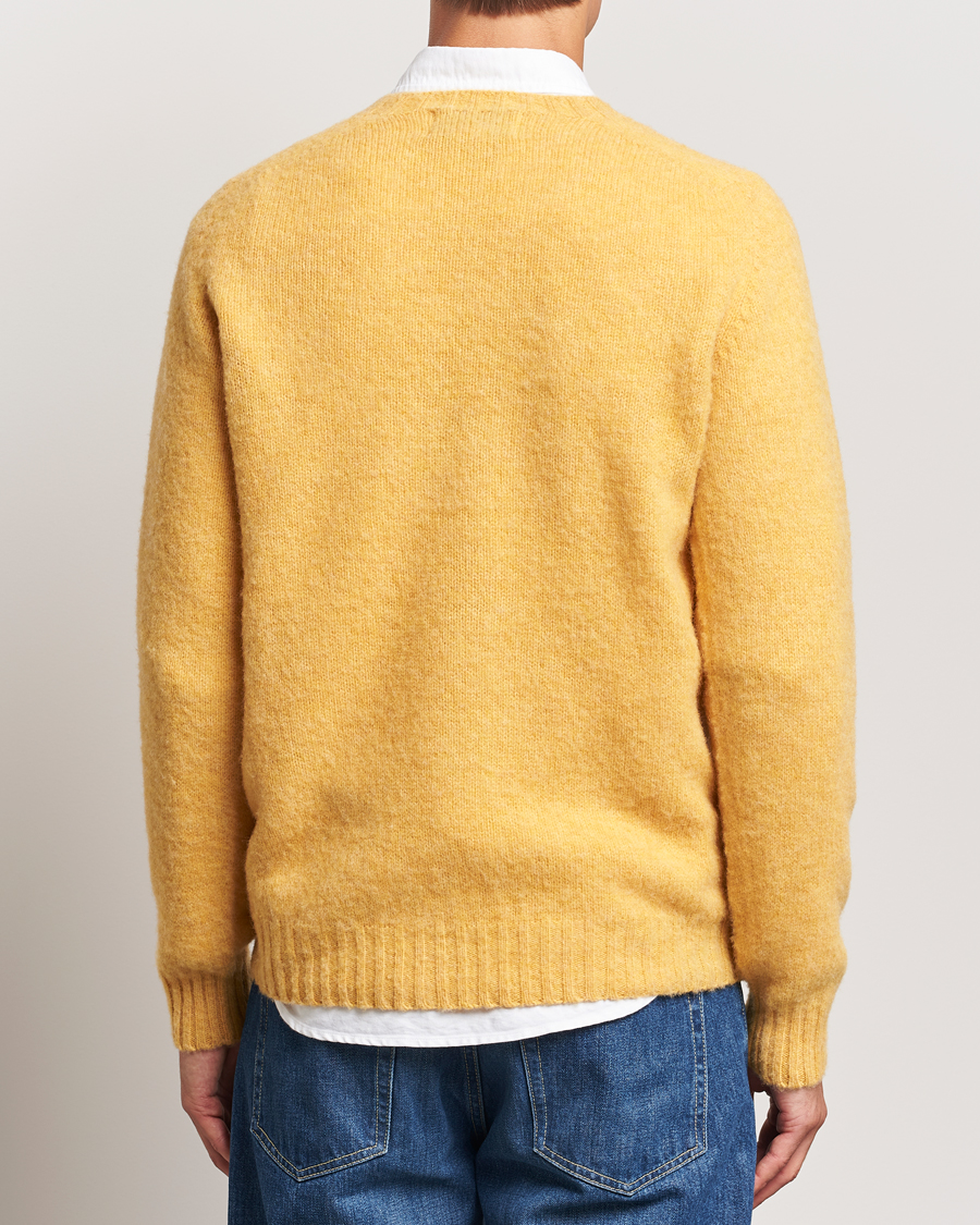 Herre | Gensere | Harley Of Scotland | Brushed Supersoft Lambswool Crewneck Marzipan