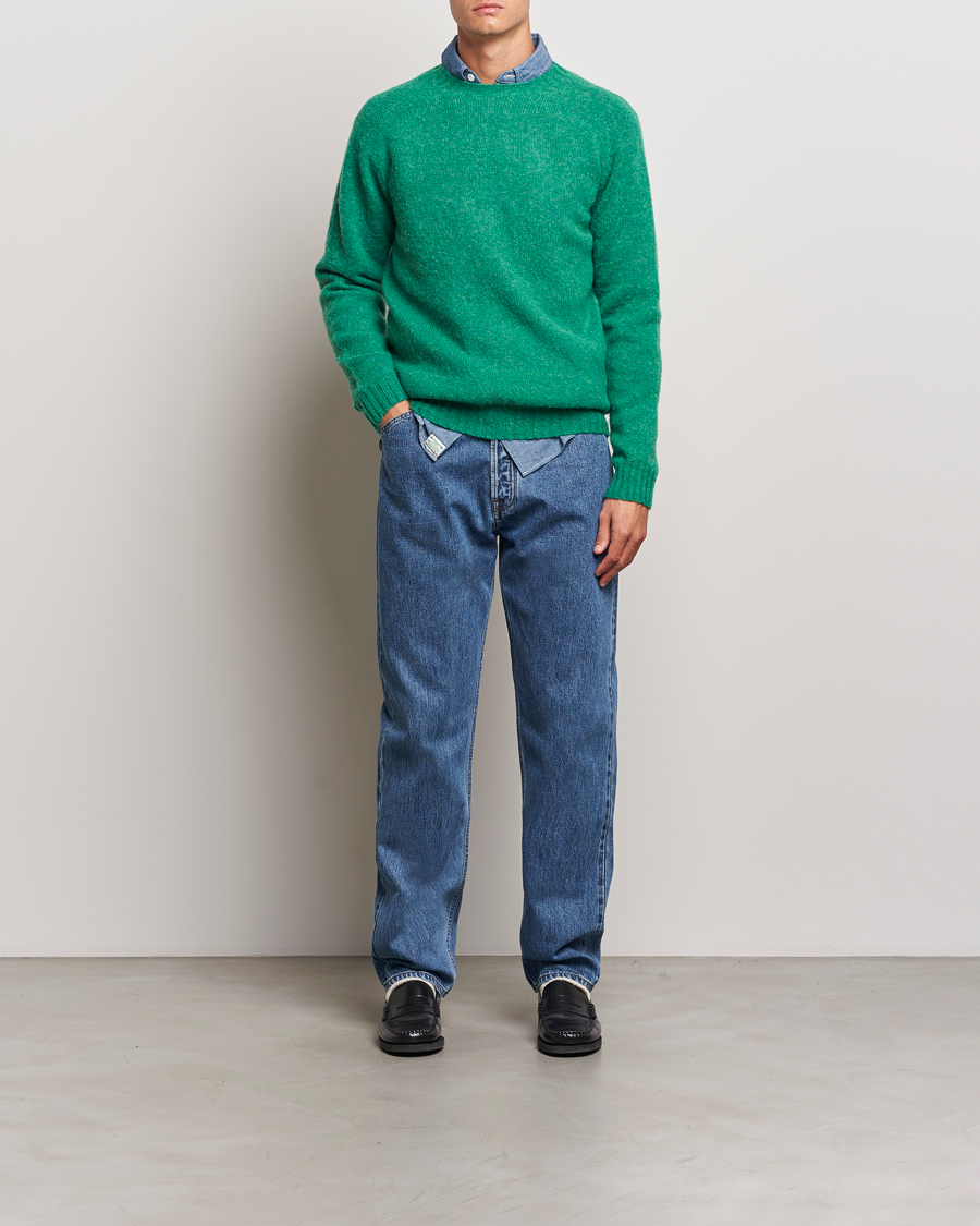 Herre | Gensere | Harley Of Scotland | Brushed Supersoft Lambswool Crewneck Pixie