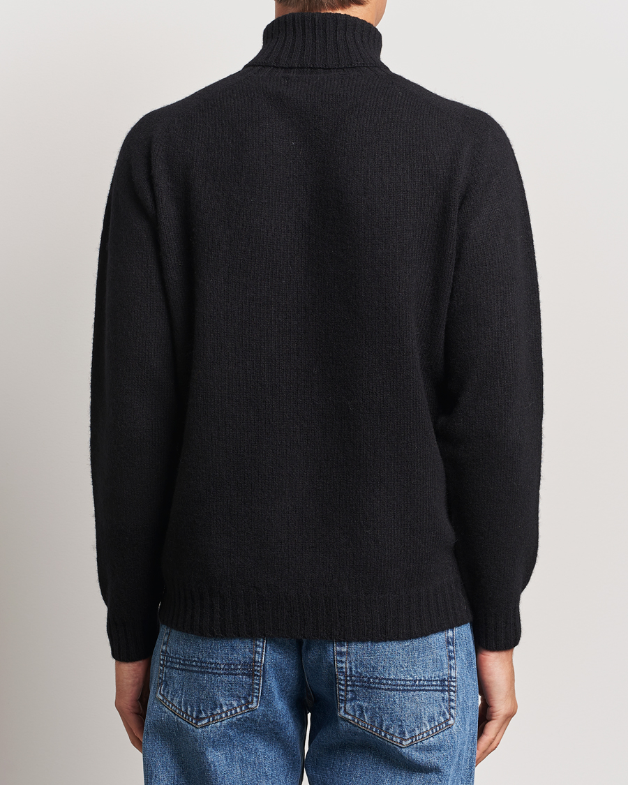 Herre | Gensere | Harley Of Scotland | Supersoft Lambswool Rollneck Black
