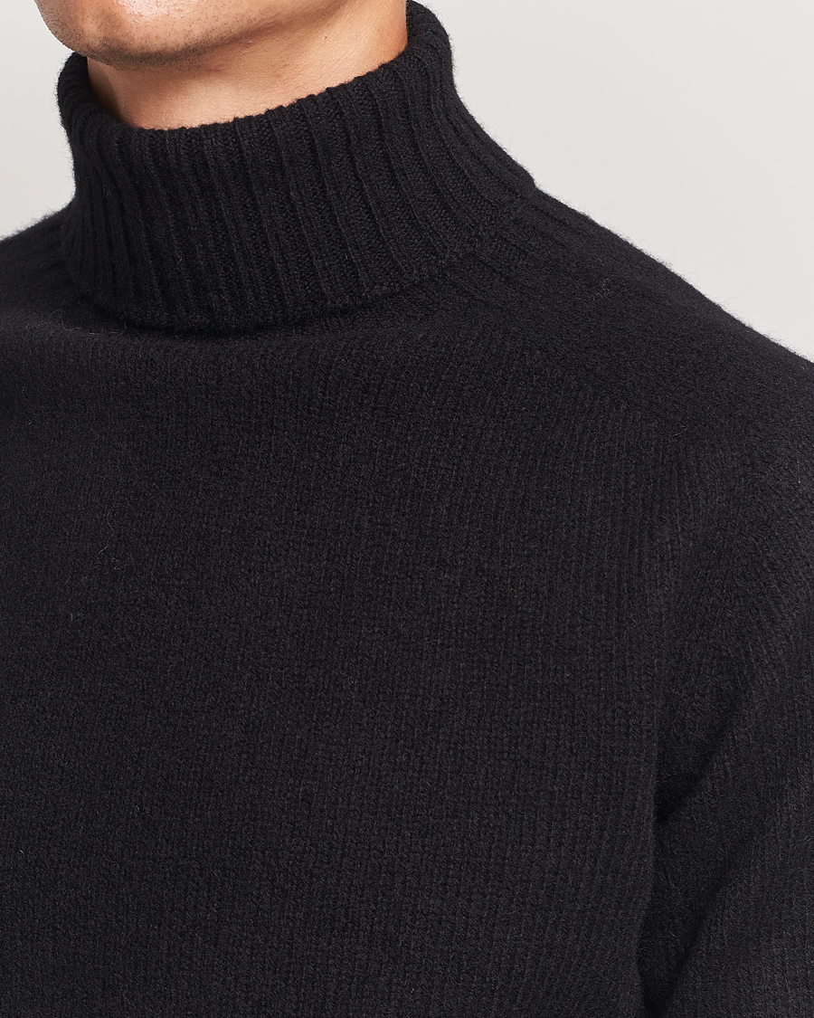 Herre | Gensere | Harley Of Scotland | Supersoft Lambswool Rollneck Black