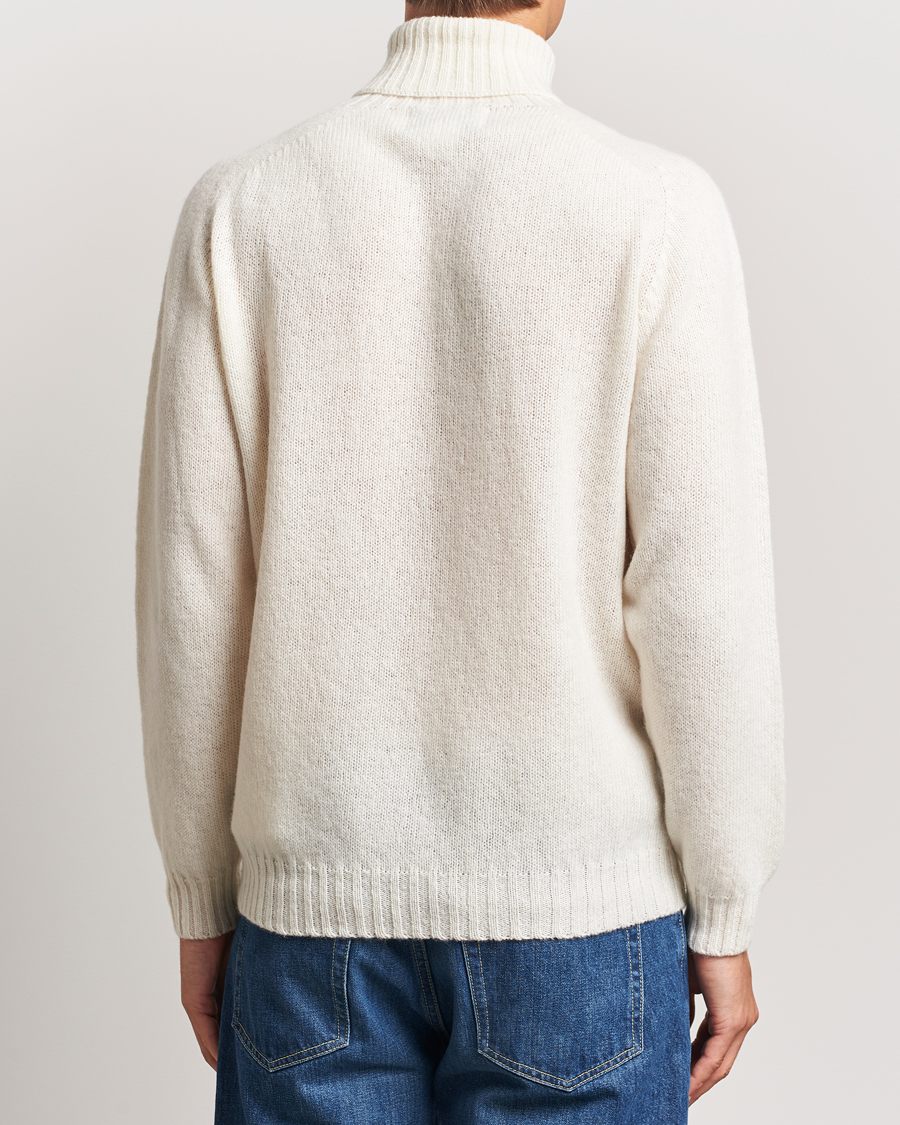 Herre | Gensere | Harley Of Scotland | Supersoft Lambswool Rollneck Winter White