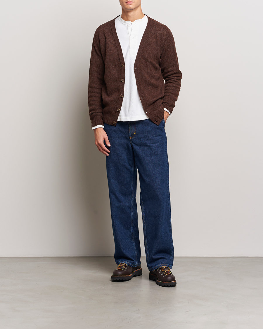 Herre | Gensere | Harley Of Scotland | Supersoft Lambswool Cardigan Coffee