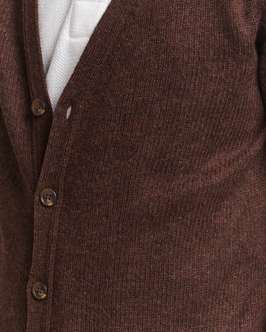 Herre | Gensere | Harley Of Scotland | Supersoft Lambswool Cardigan Coffee