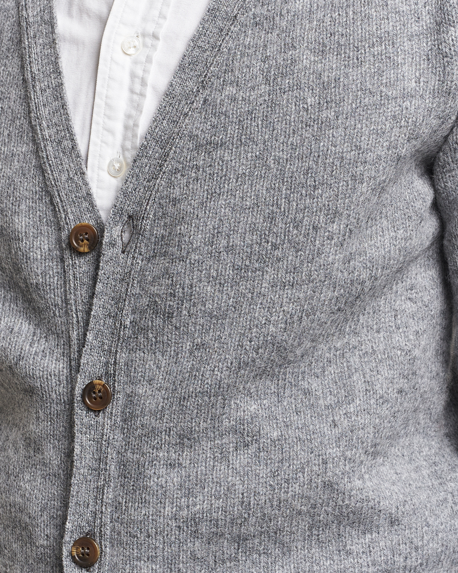 Herre | Gensere | Harley Of Scotland | Supersoft Lambswool Cardigan Medium Grey