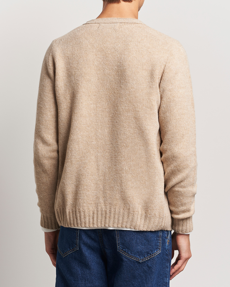 Herre | Gensere | Harley Of Scotland | Supersoft Lambswool Cardigan Oatmilk