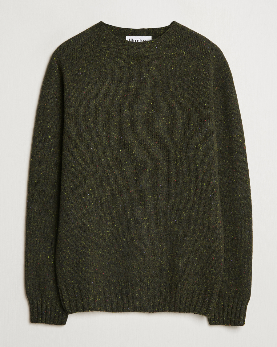 Herre | Gensere | Harley Of Scotland | Donegal Wool Crewneck Harris Green