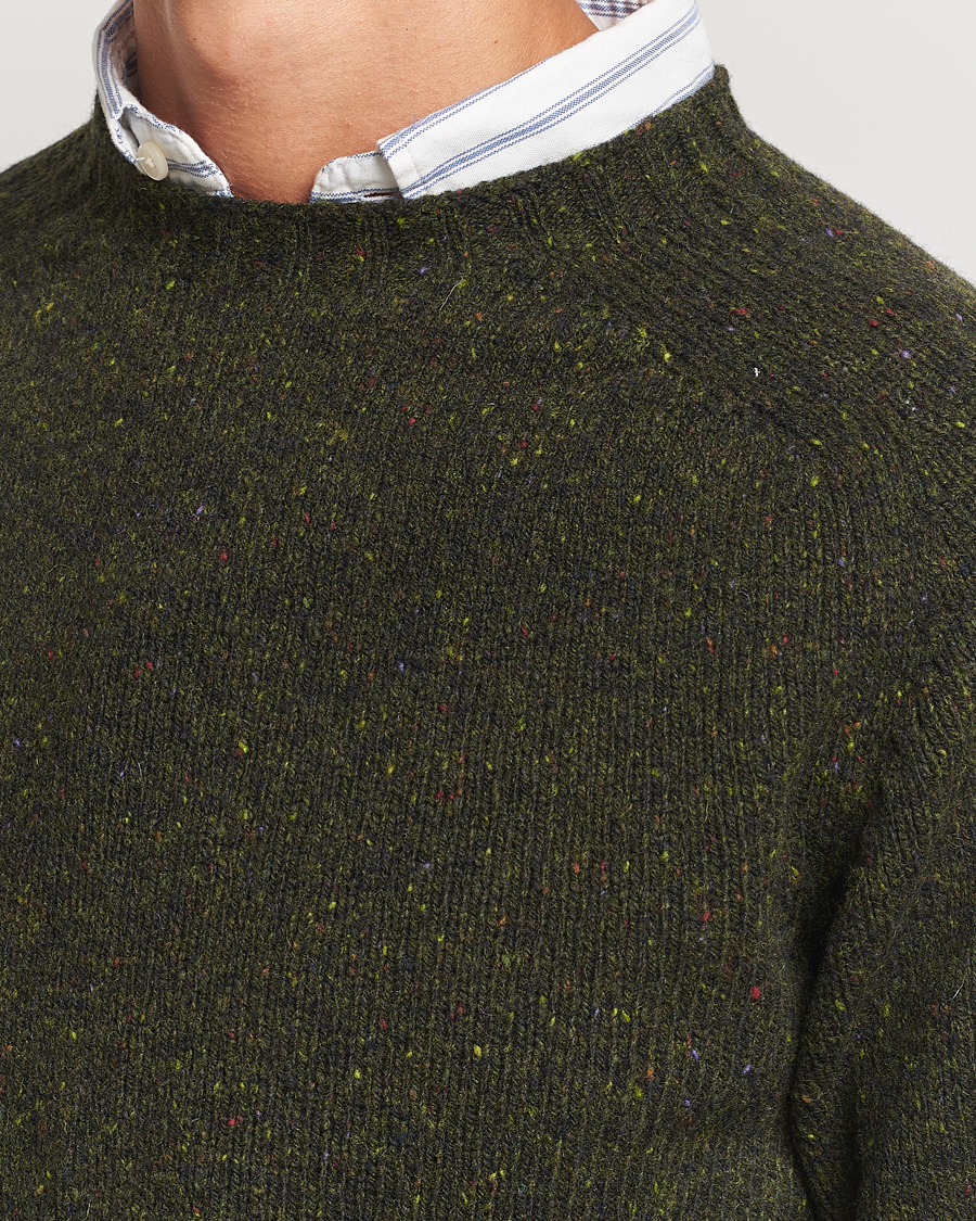 Herre | Gensere | Harley Of Scotland | Donegal Wool Crewneck Harris Green