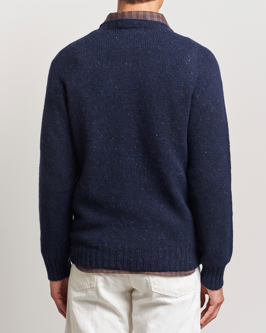 Herre | Gensere | Harley Of Scotland | Donegal Wool Crewneck Jura Blue