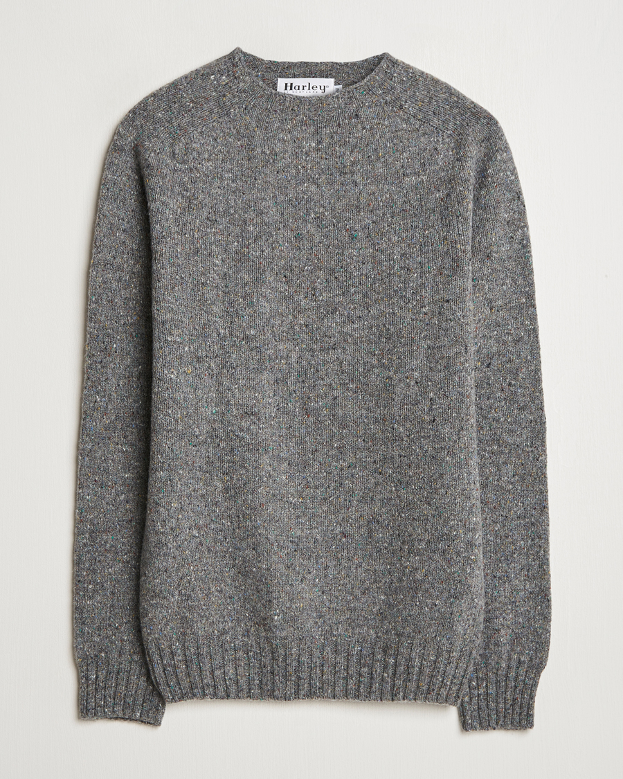 Herre | Gensere | Harley Of Scotland | Donegal Wool Crewneck Grey